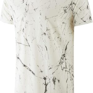 KLIEGOU Mens Hipster Hip Hop Ripped Round Hemline Pattern Print T Shirt