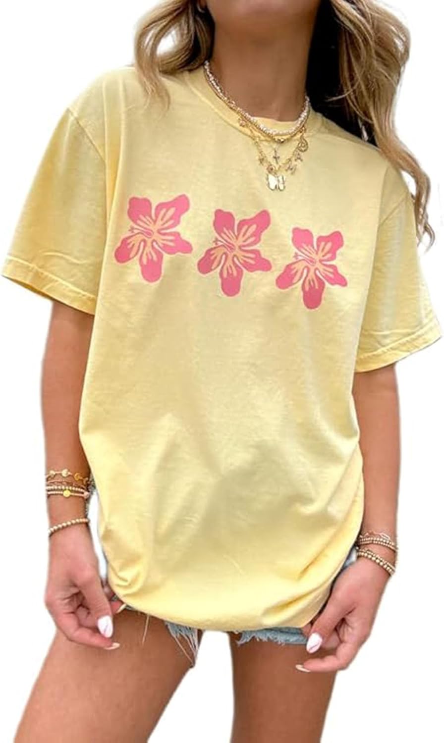 KLZELZS Womens Vintage Graphic Tee Shirt Summer Short Sleeve Loose Casual Basic Tee Tops Fit Shirts Oversized Baggy Shirts - Image 8