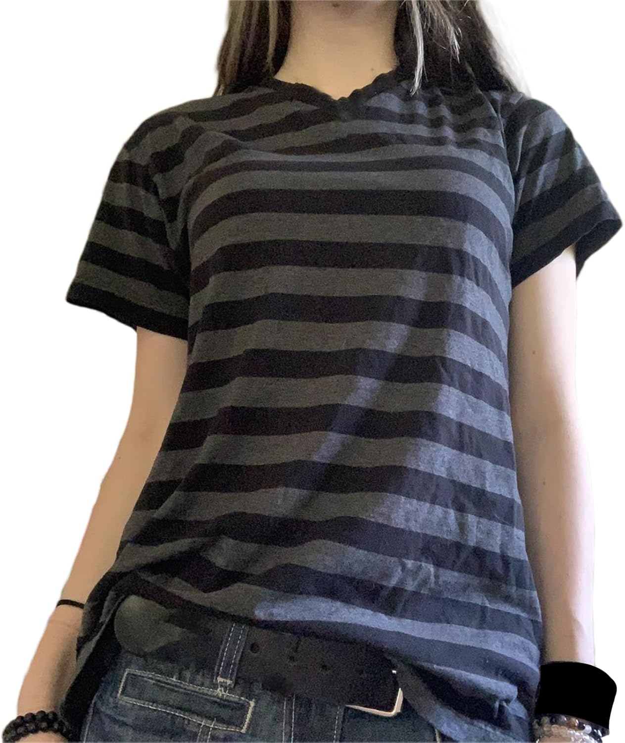 Kodaruber Y2k Grunge Graphic Tees for Women Teen Girls Vintage Goth Aesthetic Baggy Shirts 2000s Emo Tops Summer Clothes - Image 7