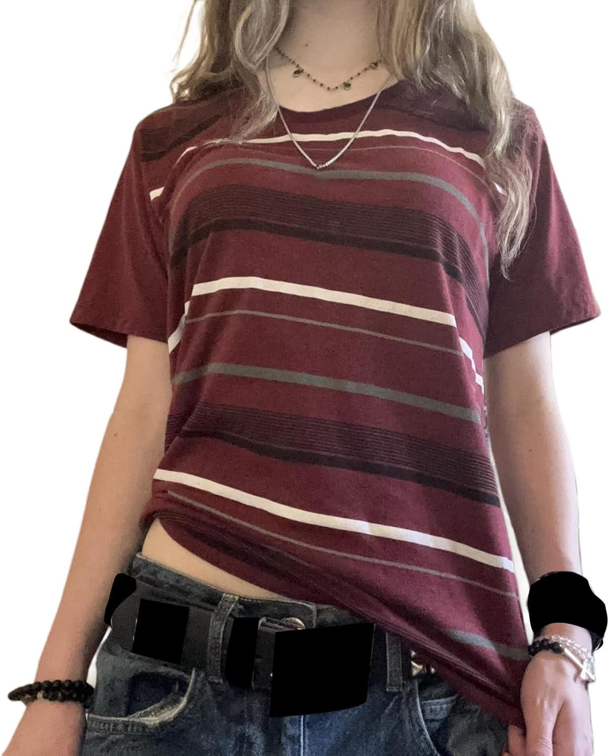 Kodaruber Y2k Grunge Graphic Tees for Women Teen Girls Vintage Goth Aesthetic Baggy Shirts 2000s Emo Tops Summer Clothes - Image 14