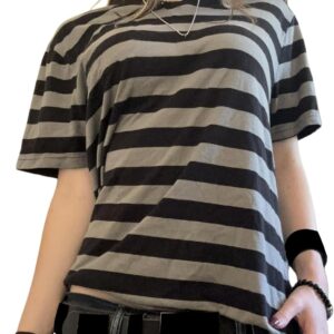 Kodaruber Y2k Grunge Graphic Tees for Women Teen Girls Vintage Goth Aesthetic Baggy Shirts 2000s Emo Tops Summer Clothes