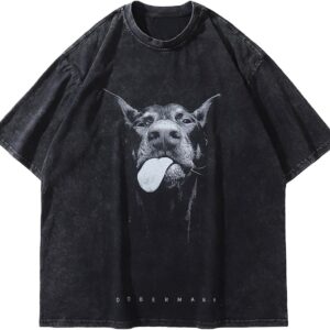 Laixton Men's Graphic Tees Shirt Unisex Cotton Oversized T-Shirt Short Sleeve Vintage Streetwear Casual Tee Top