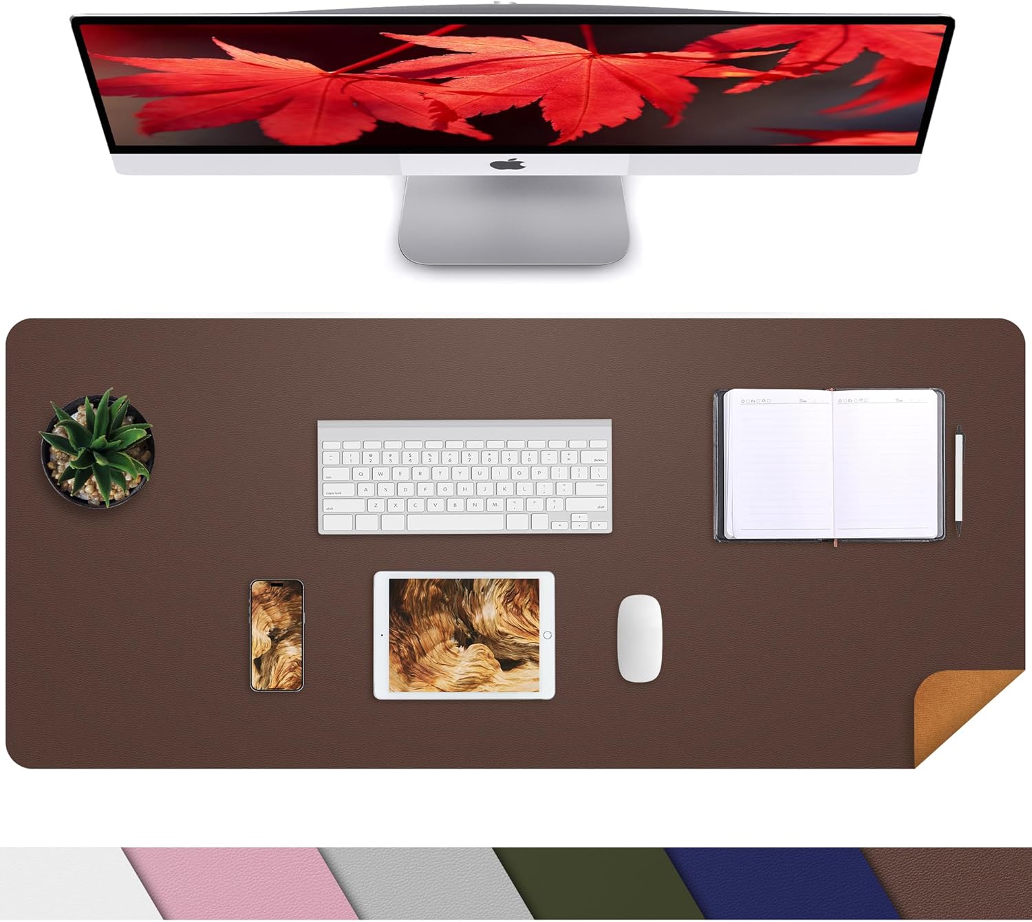 Large Desk Mat 47.2" x 17" Leather Desk Pad Protector with Natural Cork & PU Leather, Non-Slip Office Desk Mat, Large Mouse Pad, Waterproof Desk Blotter pad for Office&Home(Black) - Image 65