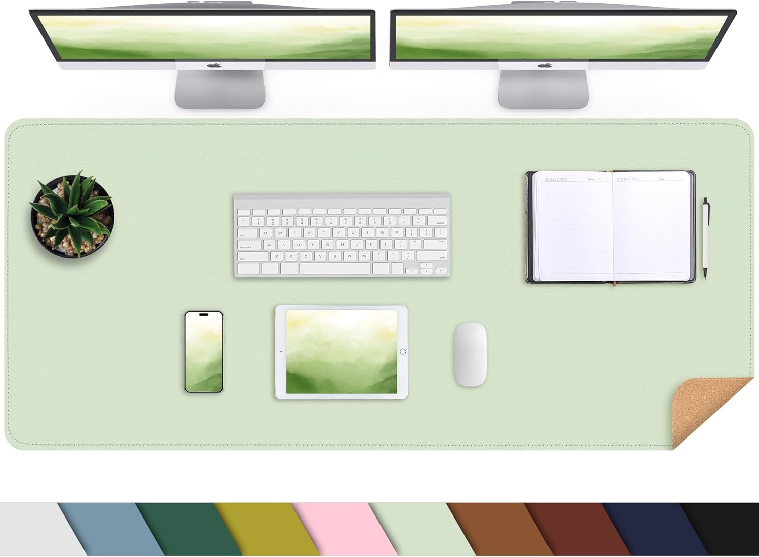 Large Desk Mat 47.2" x 17" Leather Desk Pad Protector with Natural Cork & PU Leather, Non-Slip Office Desk Mat, Large Mouse Pad, Waterproof Desk Blotter pad for Office&Home(Black) - Image 51