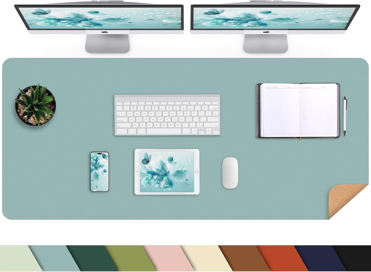 Large Desk Mat 47.2" x 17" Leather Desk Pad Protector with Natural Cork & PU Leather, Non-Slip Office Desk Mat, Large Mouse Pad, Waterproof Desk Blotter pad for Office&Home(Black) - Image 67