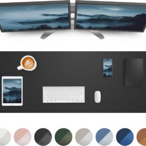 Large Desk pad mat,Mouse Pad,Office Desk Mat, Non-Slip PU Leather Desk Blotter,Large Desk pad,Waterproof Keyboard mat for Office\/Home\/Decor (Black,48" x 17")