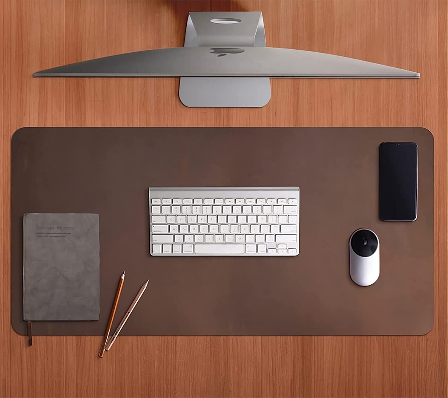 Lea Haris Leather Mat Desk Pad & Blotter Protector, Flat, Non Slip, 36 X 20 Inches, Dark Brown, Ideal for Office and Home (36 X 20 Inch, Brown) - Image 2