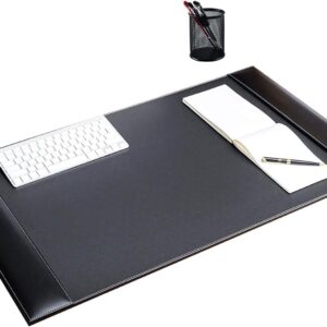 Leather Desk Mat with Side Rails \u2013 A4 Paper Holder, Table Protector, and Writing Blotter for Home & Office, 34" x 20"