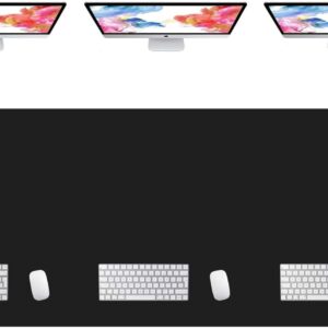 LL-COEUR Extra Large PU Leather Desk Mat Black Large Mouse Pad XXL Waterproof Table Mat Office Laptop Writing Pad (78.7 x 31.5 inch)