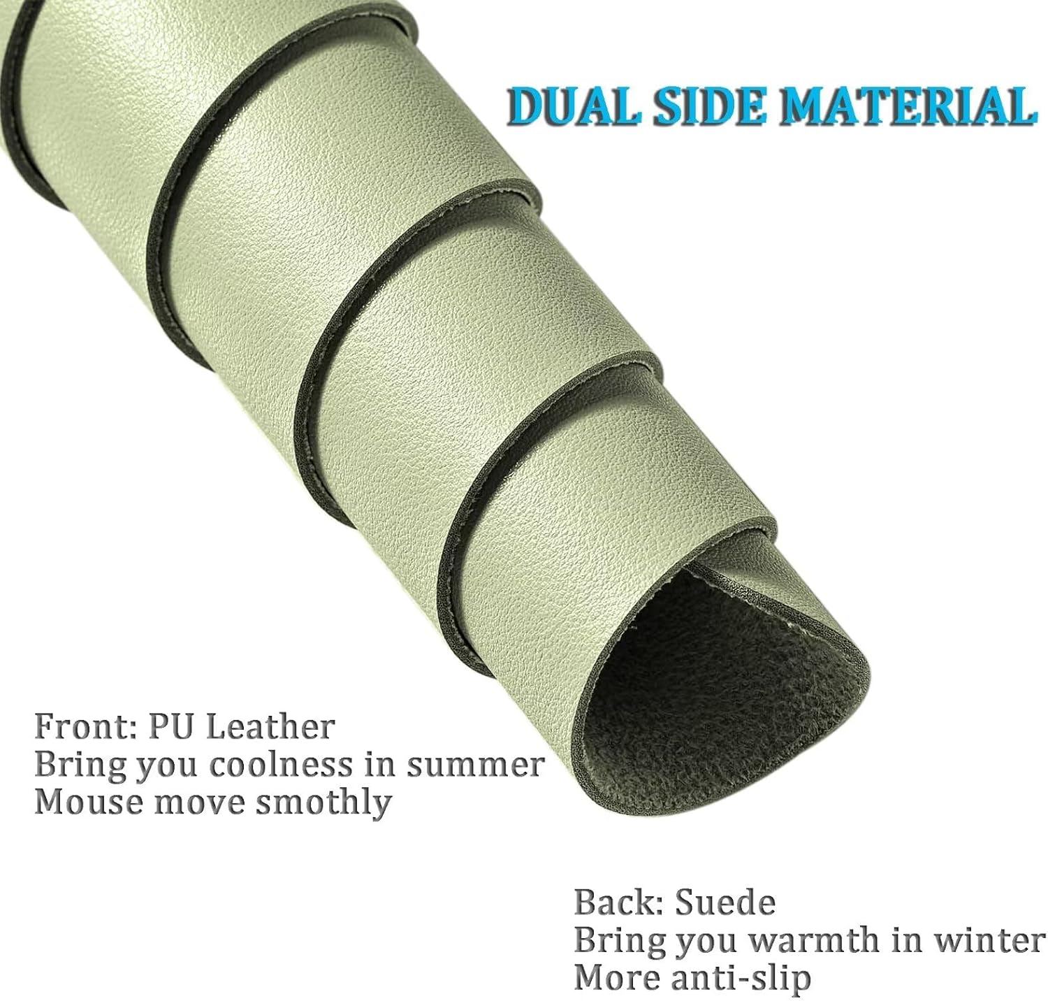 LL-COEUR Extra Large PU Leather Desk Mat Matcha Green Large Mouse Pad XXL Waterproof Table Mat Office Laptop Writing Pad (63 x 23.6 inch) - Image 4
