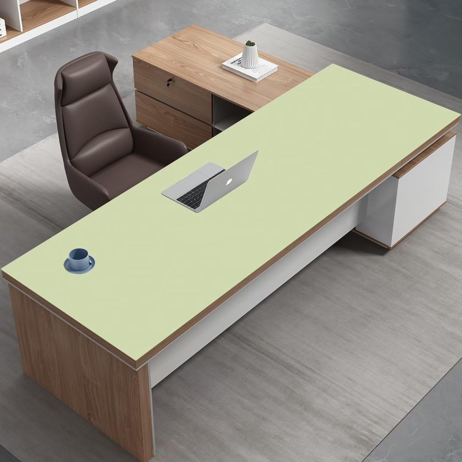 LL-COEUR Extra Large PU Leather Desk Mat Matcha Green Large Mouse Pad XXL Waterproof Table Mat Office Laptop Writing Pad (63 x 23.6 inch) - Image 6