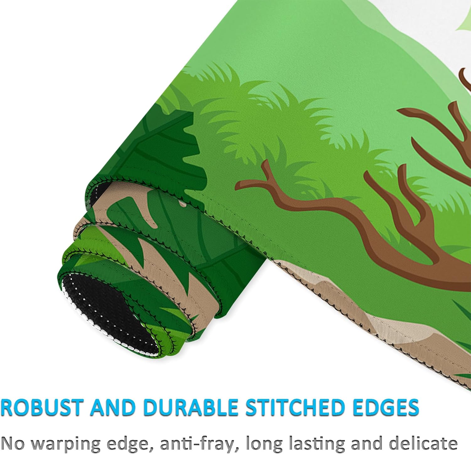 LL-COEUR Green Plant Extended Mouse Mat 55.1x23.6x0.12inch Laptop Keyboard Pad with Non-Slip Rubber Base Long Desk Topper Mat for Gaming Office Home L - Image 6