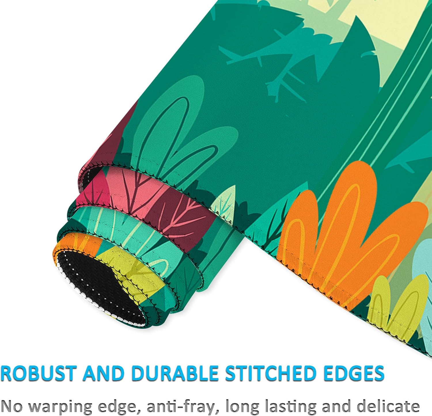 LL-COEUR Green Plant Extended Mouse Mat 55.1x23.6x0.12inch Laptop Keyboard Pad with Non-Slip Rubber Base Long Desk Topper Mat for Gaming Office Home - Image 6