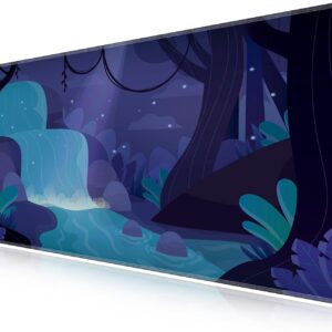 LL-COEUR Green Plant Extended Mouse Mat 55.1x27.5x0.12inch Laptop Keyboard Pad with Non-Slip Rubber Base Long Desk Topper Mat for Gaming Office Home XXL