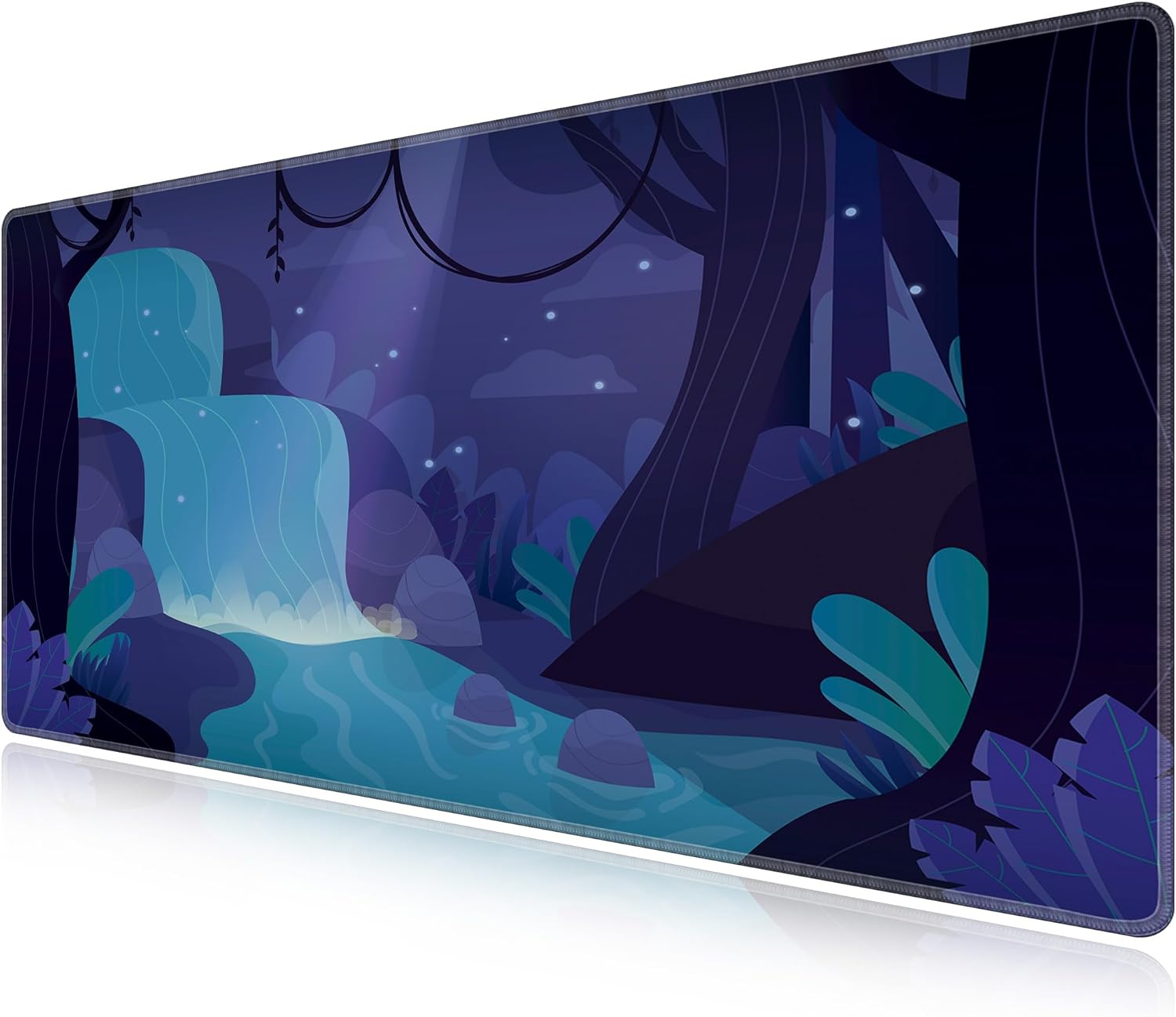 LL-COEUR Green Plant Extended Mouse Mat 55.1x27.5x0.12inch Laptop Keyboard Pad with Non-Slip Rubber Base Long Desk Topper Mat for Gaming Office Home XXL