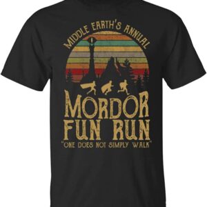 Lontse Middle Earth's Annual Mordor Fun Run one Does not Simply Walk T-Shirt for Men