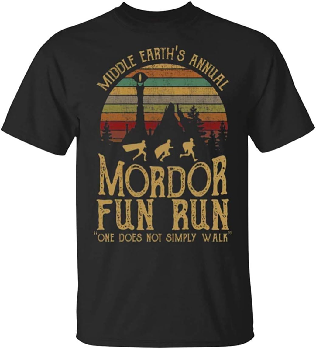 Lontse Middle Earth's Annual Mordor Fun Run one Does not Simply Walk T-Shirt for Men