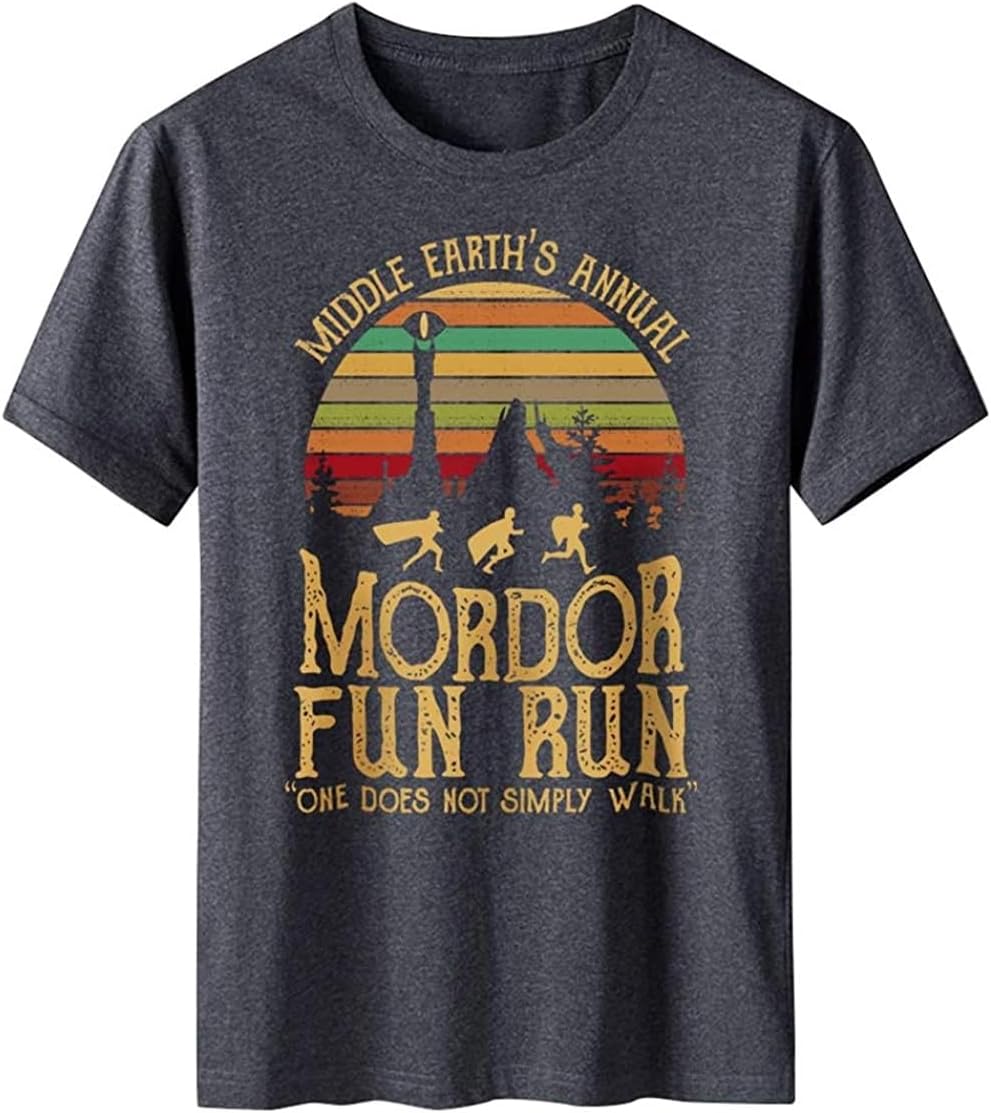 Lontse Middle Earth's Annual Mordor Fun Run one Does not Simply Walk T-Shirt for Men - Image 6