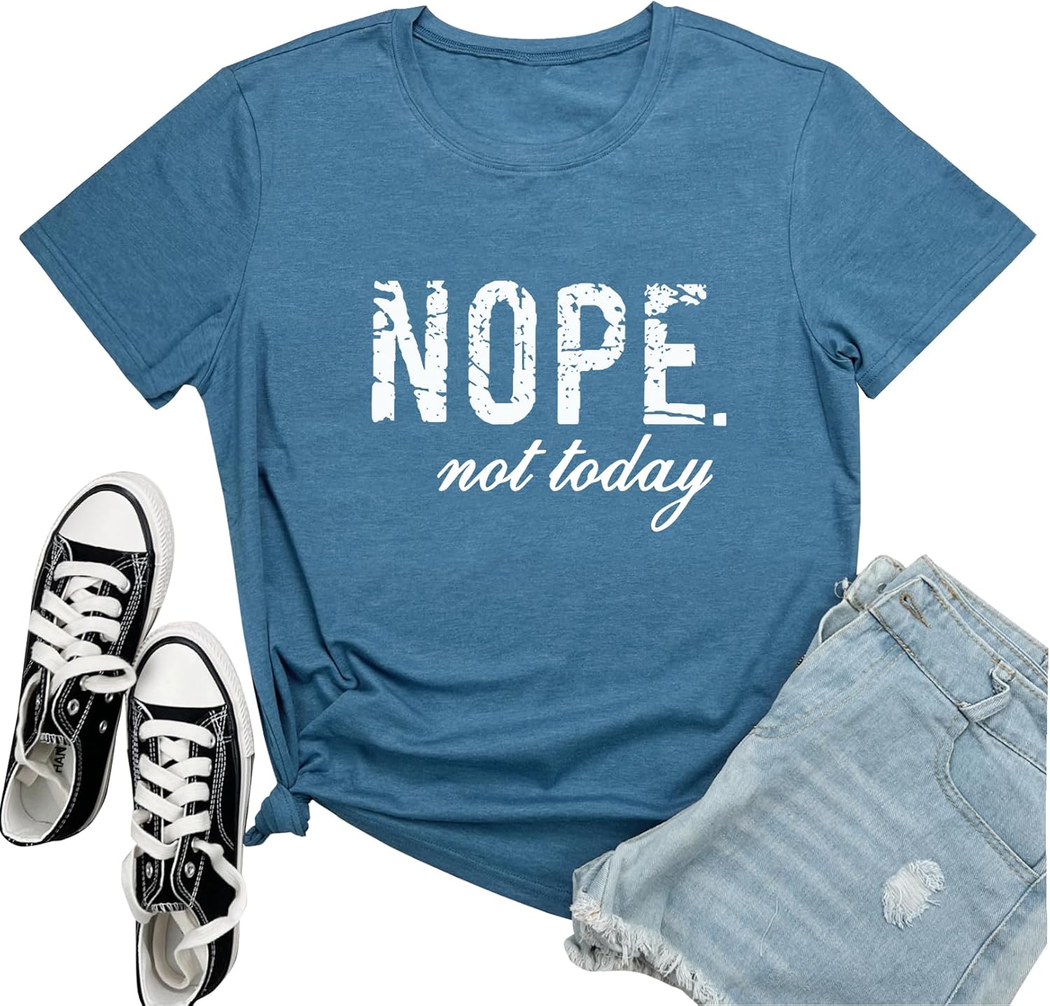 LOOKFACE Women Cute Tops Nope Summer Graphic Tees - Image 5