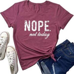 LOOKFACE Women Cute Tops Nope Summer Graphic Tees