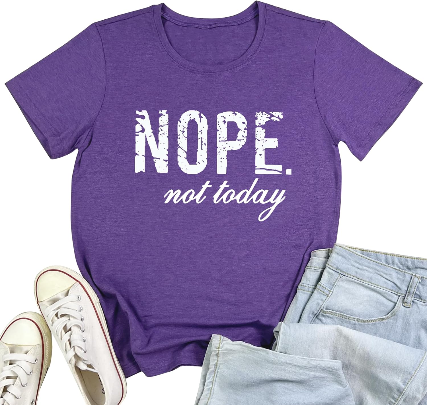 LOOKFACE Women Cute Tops Nope Summer Graphic Tees - Image 8