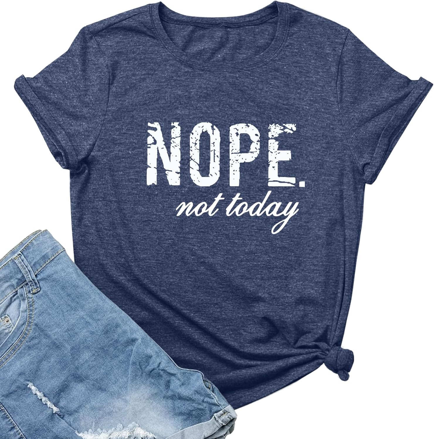 LOOKFACE Women Cute Tops Nope Summer Graphic Tees - Image 7