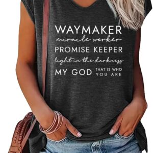 LOOKFACE Women's V-Neck Cap Sleeve Tees T-Shirt Graphic Tops