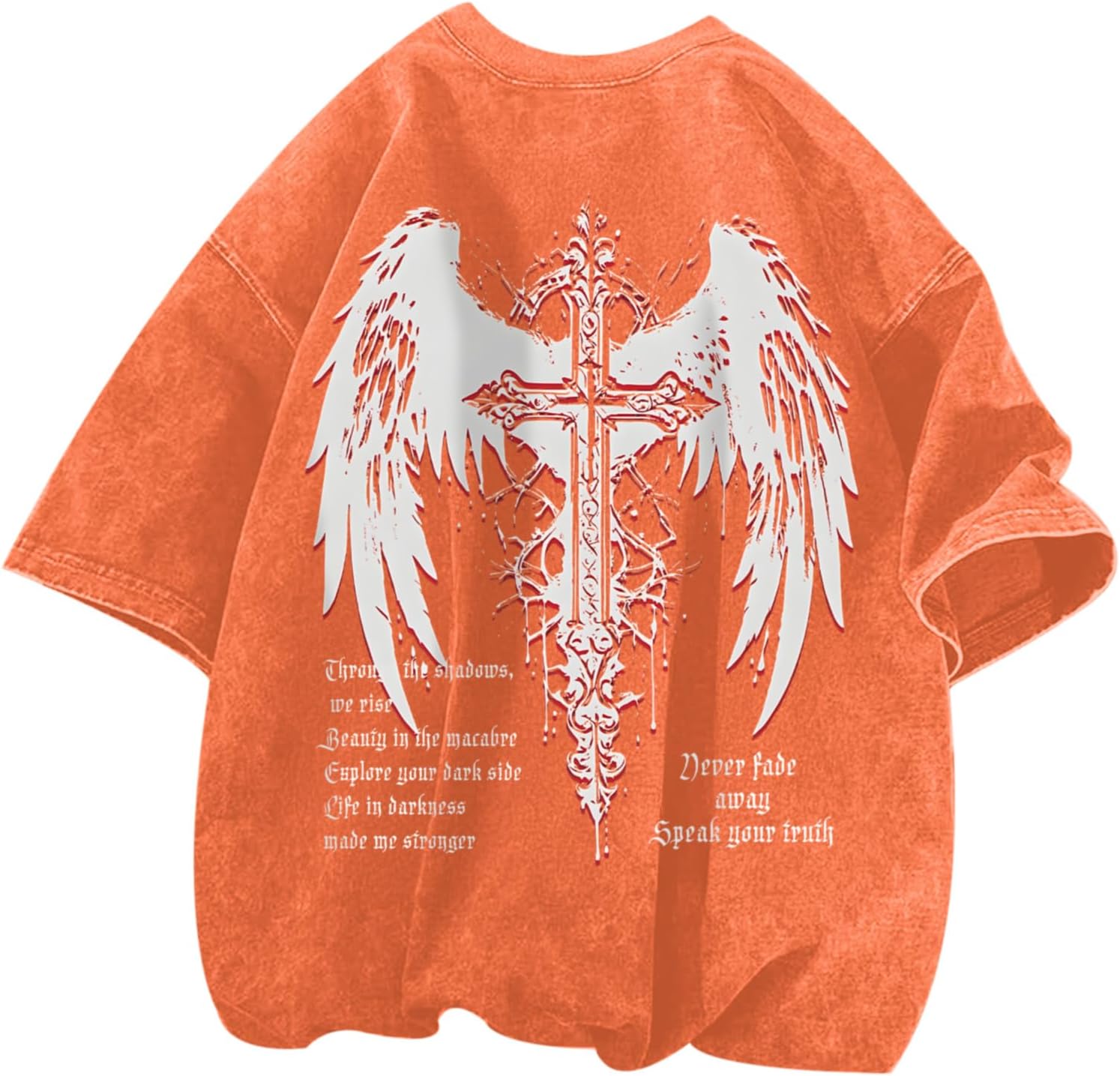 Lytiarul Vintage Goth Punk Shirts for Men Grunge Streetwear Oversized Tshirts Gothic Cross Y2k Graphic Tees Acid Wash T Shirt - Image 8