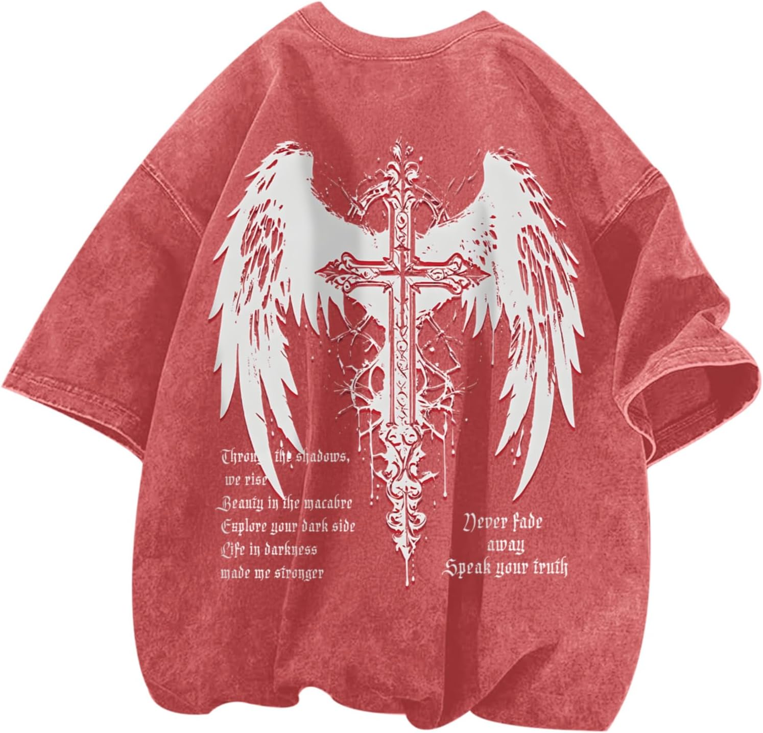 Lytiarul Vintage Goth Punk Shirts for Men Grunge Streetwear Oversized Tshirts Gothic Cross Y2k Graphic Tees Acid Wash T Shirt - Image 7