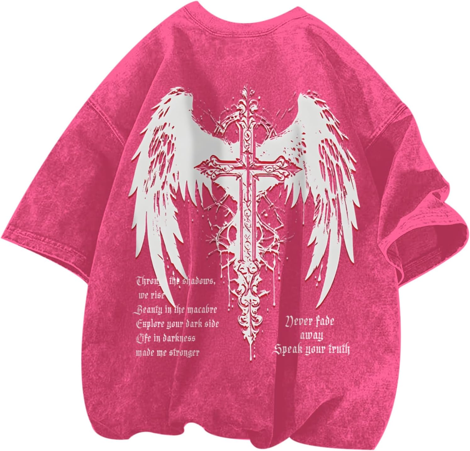 Lytiarul Vintage Goth Punk Shirts for Men Grunge Streetwear Oversized Tshirts Gothic Cross Y2k Graphic Tees Acid Wash T Shirt - Image 14