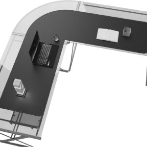 MAIDERN (59" + 59") x 19.6" Black Large L Shaped Desk Mat - Leather Gaming Corner Desk Pad for Office Computer