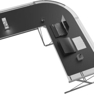 MAIDERN (59" + 67") x 23.6" Black Large L Shaped Desk Mat - Dual Sided Leather Gaming Corner Desk Pad for Office Computer