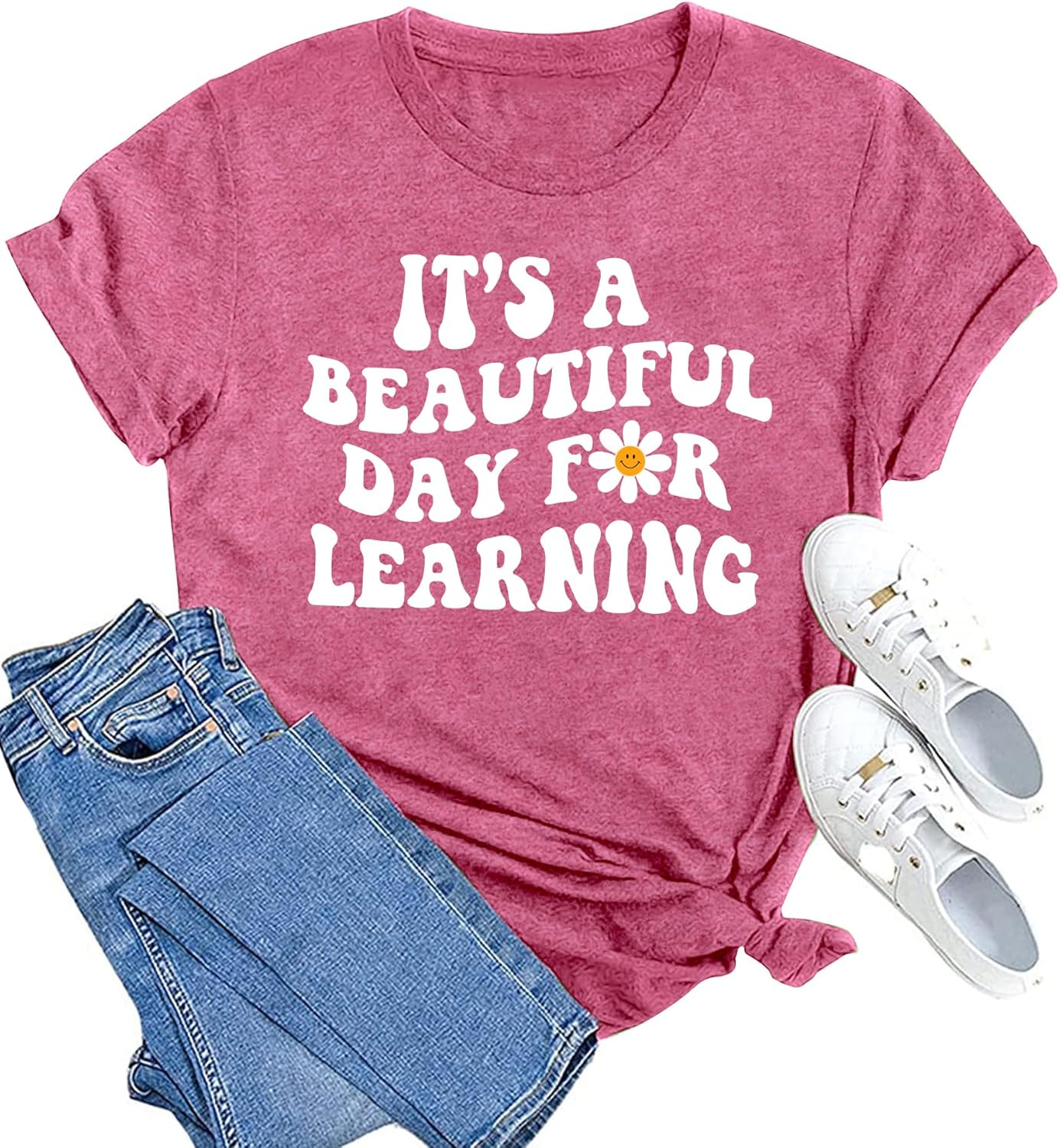 MAIHUN Women Teacher Life Shirt Teacher Gift Short Sleeve Shirts It s a Beautiful Day for Learning - Image 9