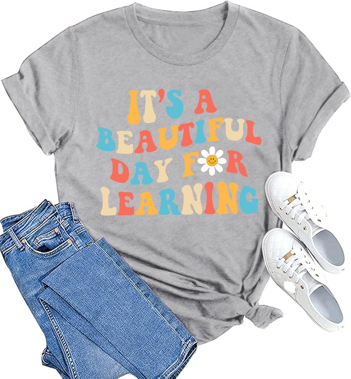 MAIHUN Women Teacher Life Shirt Teacher Gift Short Sleeve Shirts It s a Beautiful Day for Learning - Image 20