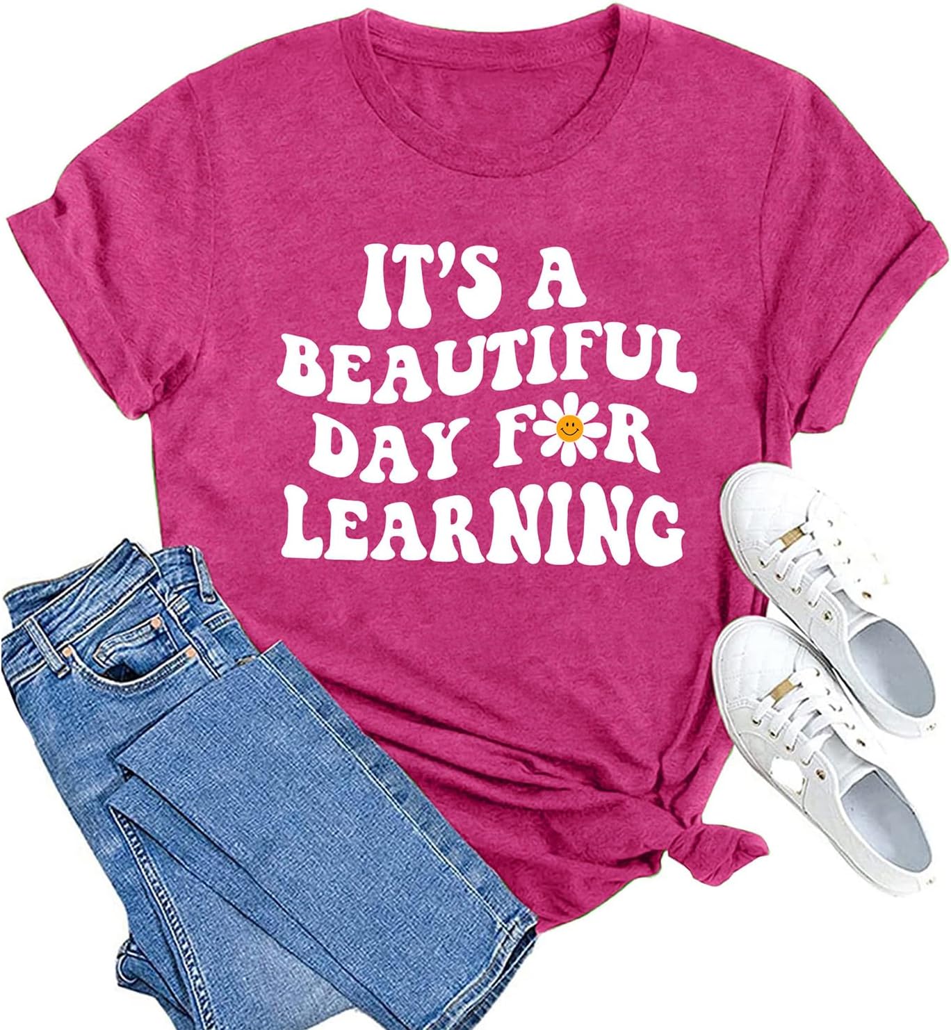 MAIHUN Women Teacher Life Shirt Teacher Gift Short Sleeve Shirts It s a Beautiful Day for Learning - Image 13