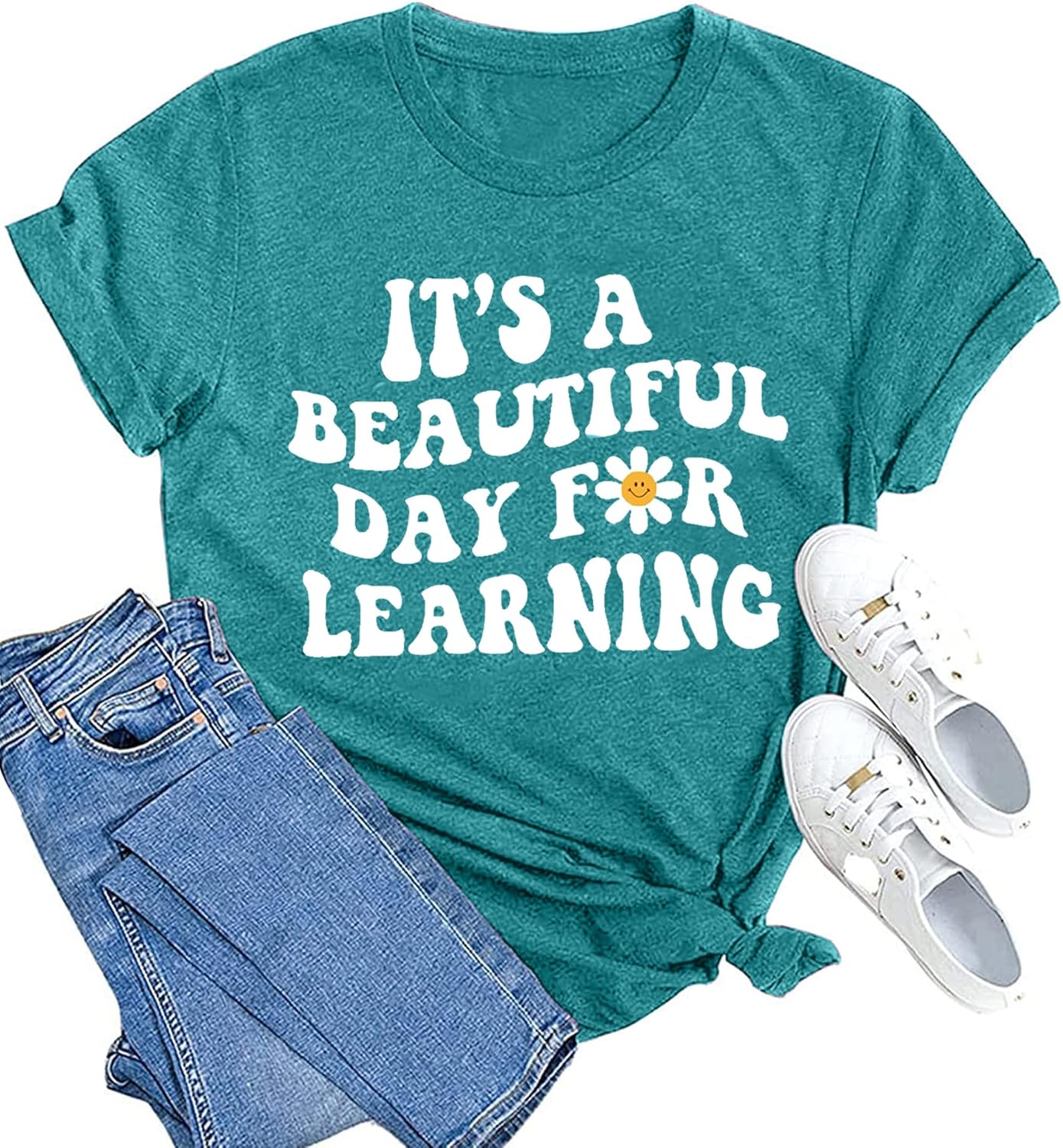 MAIHUN Women Teacher Life Shirt Teacher Gift Short Sleeve Shirts It s a Beautiful Day for Learning - Image 17