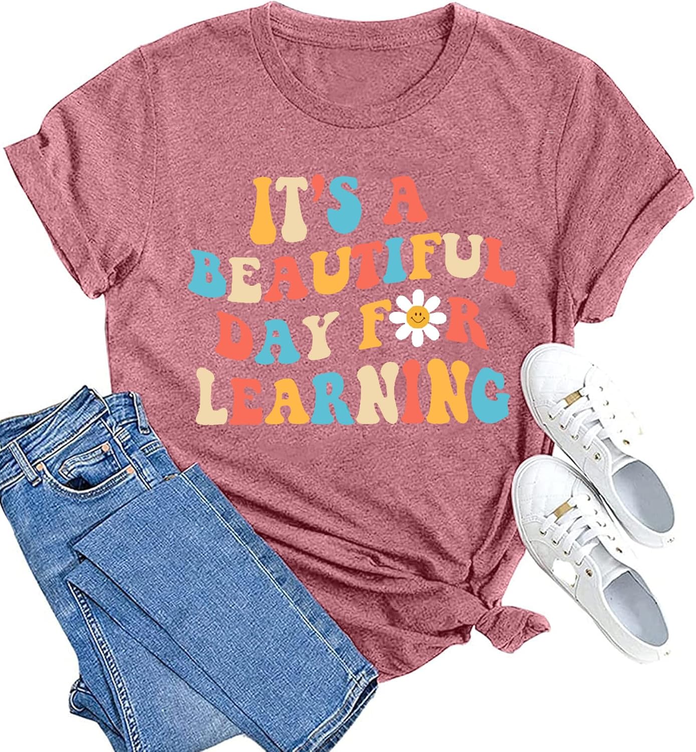 MAIHUN Women Teacher Life Shirt Teacher Gift Short Sleeve Shirts It s a Beautiful Day for Learning - Image 19
