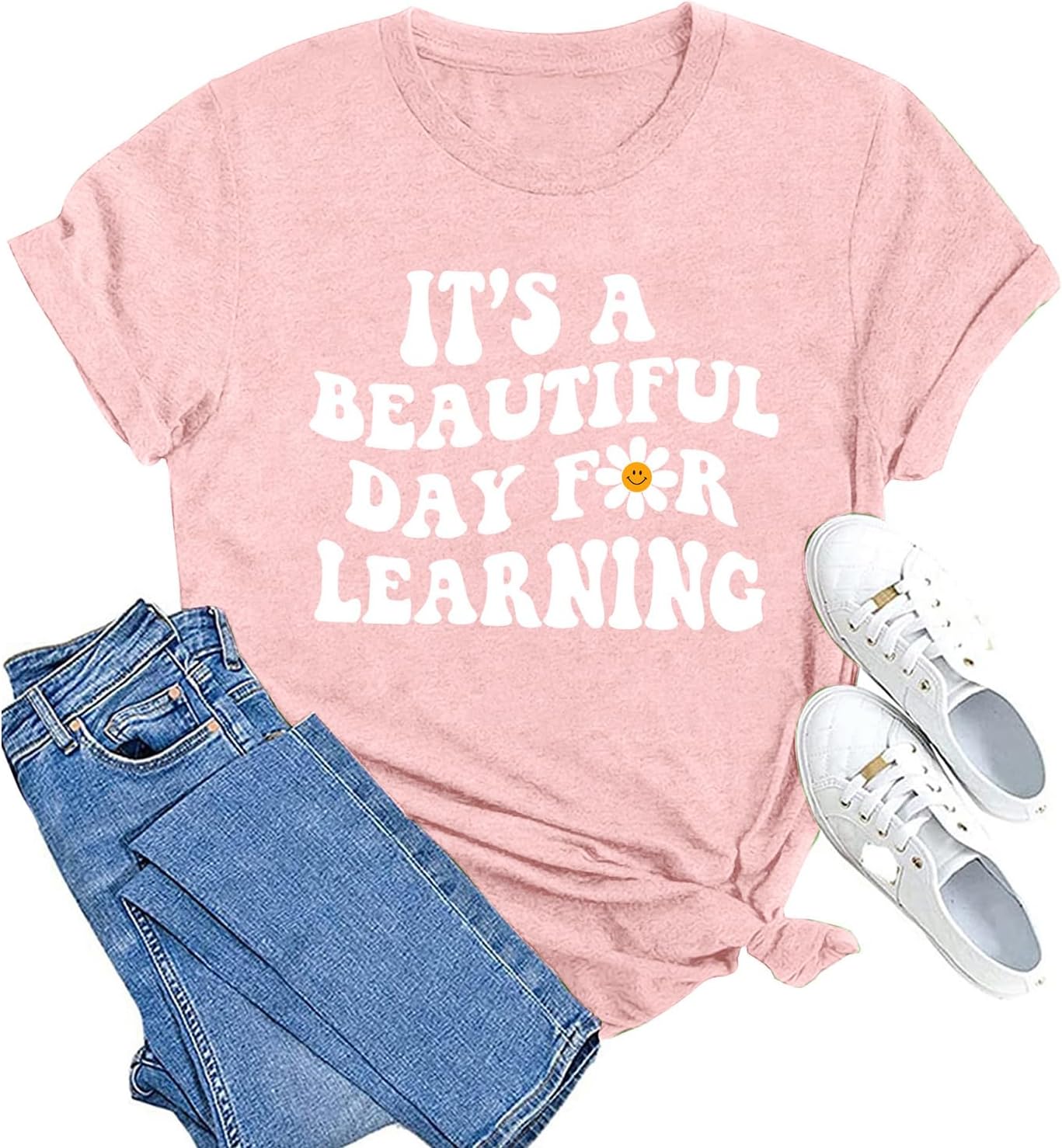 MAIHUN Women Teacher Life Shirt Teacher Gift Short Sleeve Shirts It s a Beautiful Day for Learning - Image 31