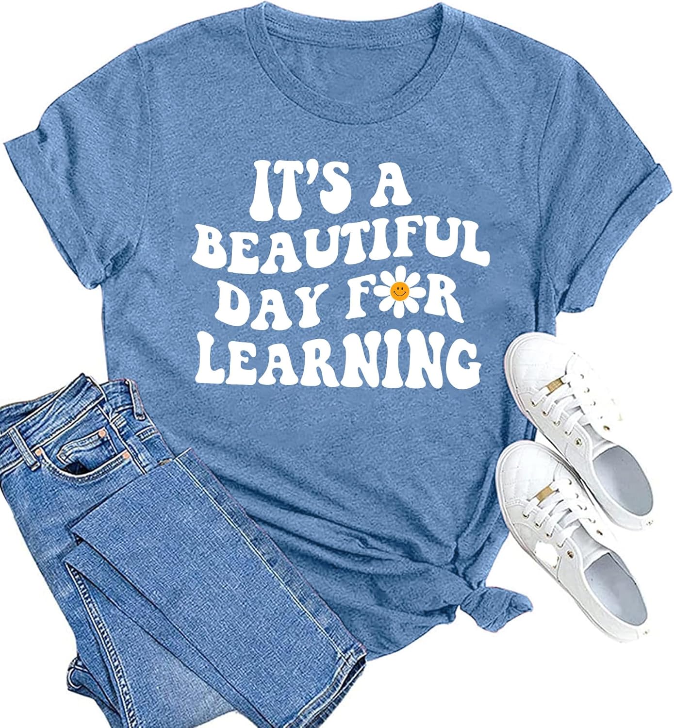 MAIHUN Women Teacher Life Shirt Teacher Gift Short Sleeve Shirts It s a Beautiful Day for Learning - Image 29