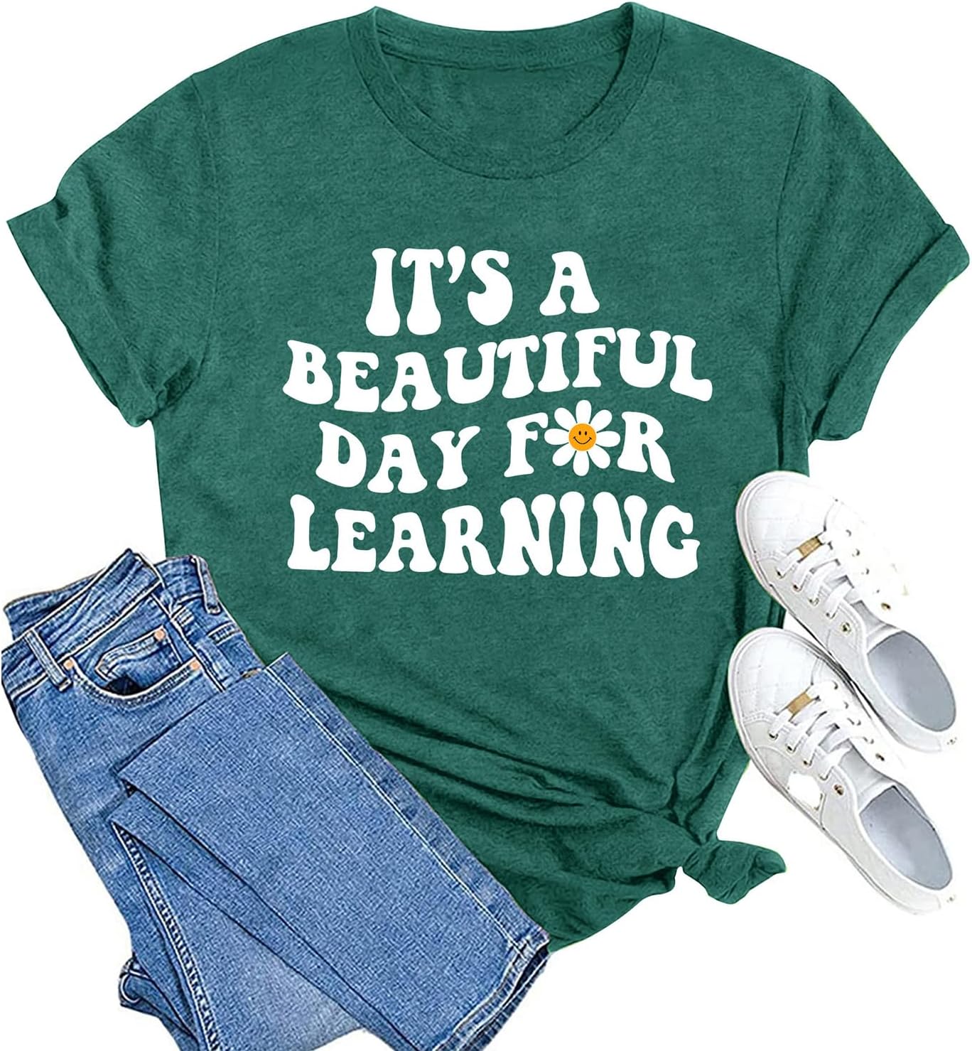 MAIHUN Women Teacher Life Shirt Teacher Gift Short Sleeve Shirts It s a Beautiful Day for Learning - Image 21