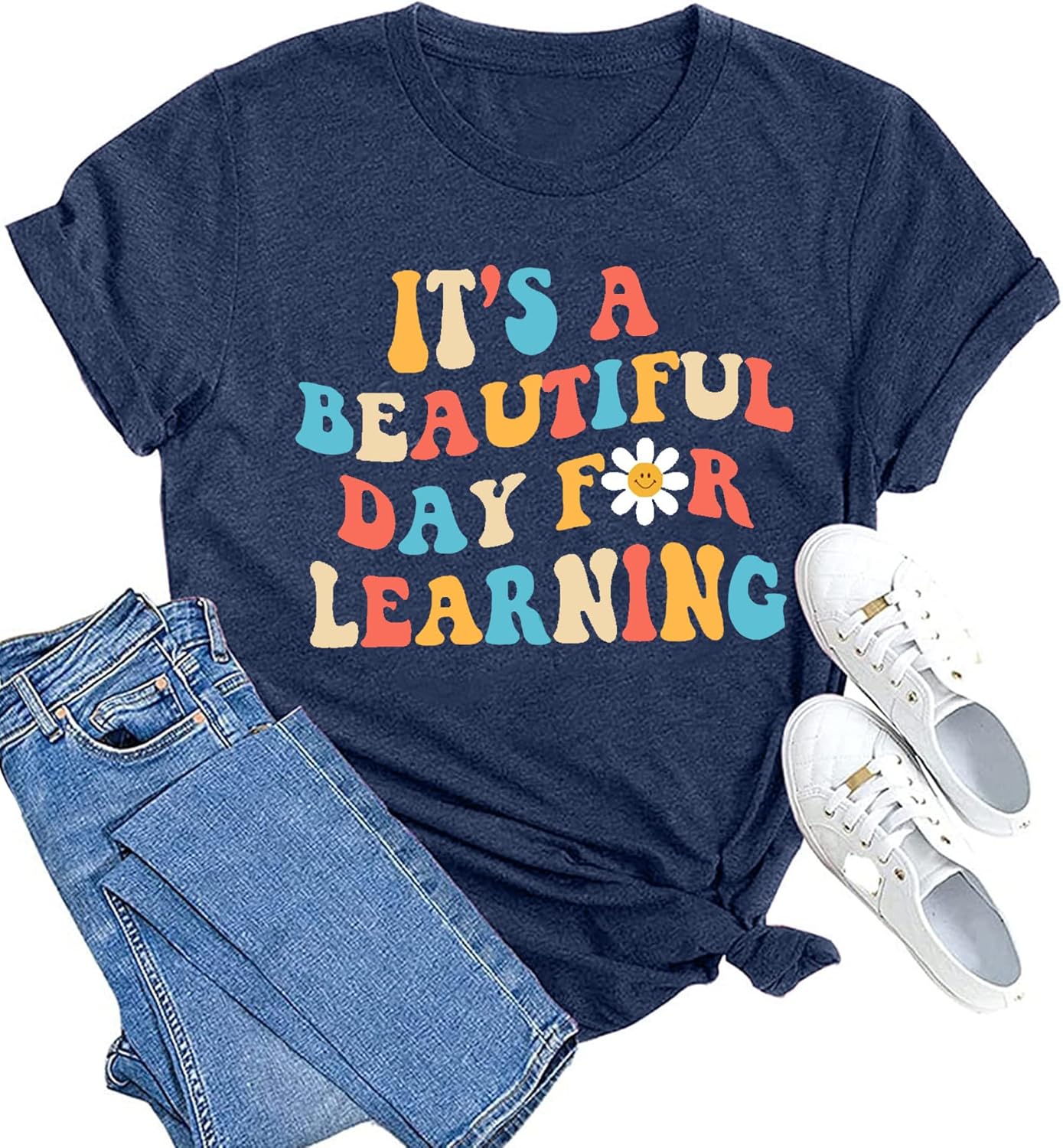 MAIHUN Women Teacher Life Shirt Teacher Gift Short Sleeve Shirts It s a Beautiful Day for Learning - Image 23