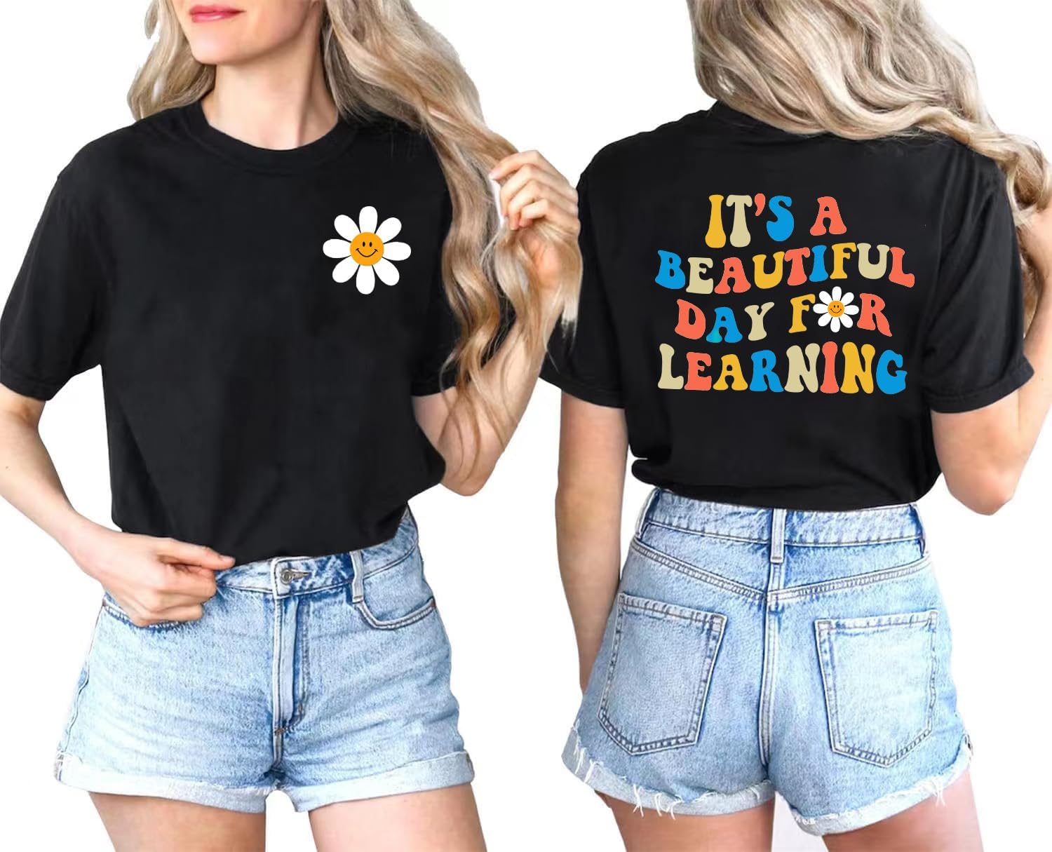 MAIHUN Women Teacher Life Shirt Teacher Gift Short Sleeve Shirts It s a Beautiful Day for Learning - Image 26