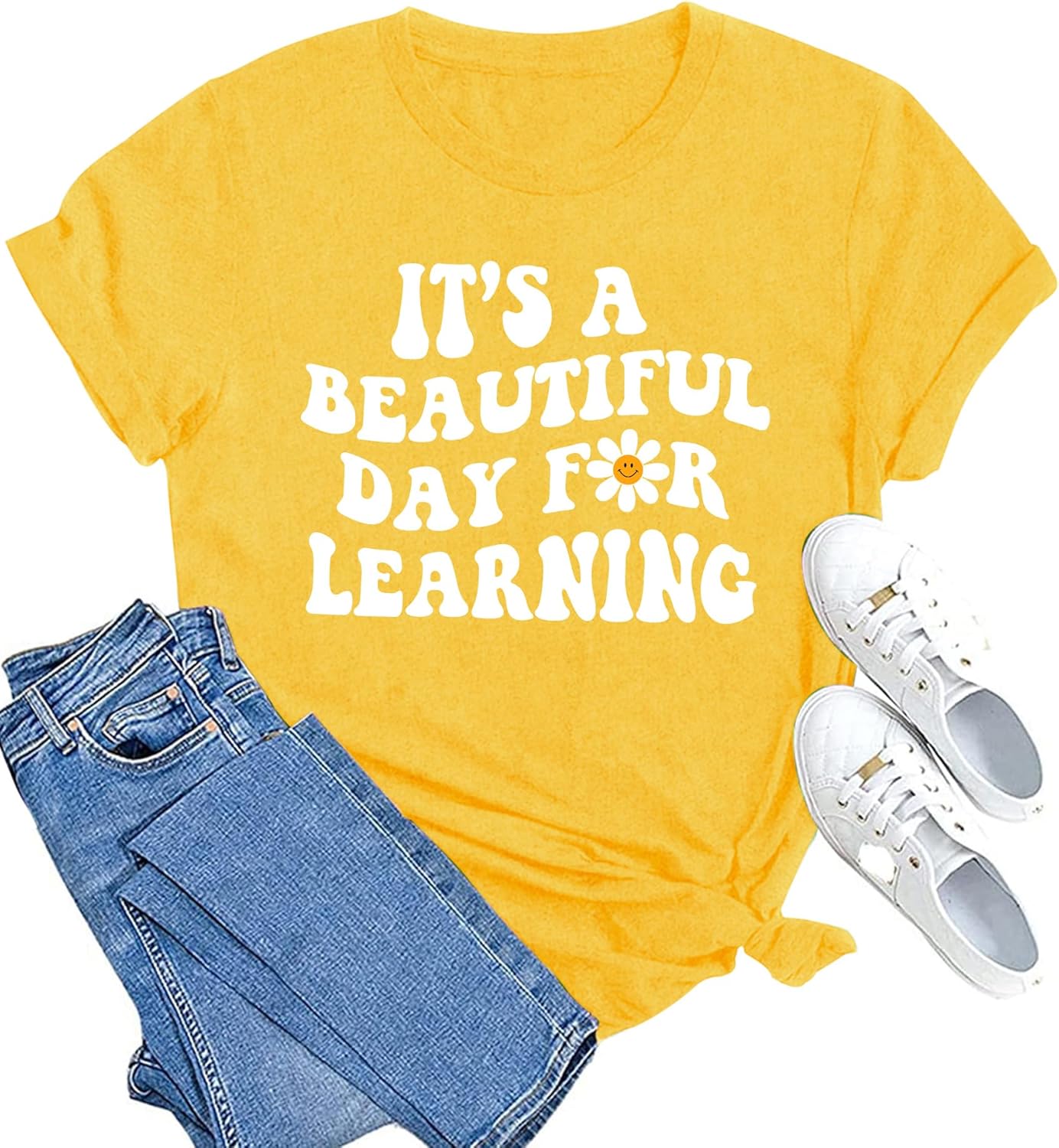 MAIHUN Women Teacher Life Shirt Teacher Gift Short Sleeve Shirts It s a Beautiful Day for Learning - Image 33