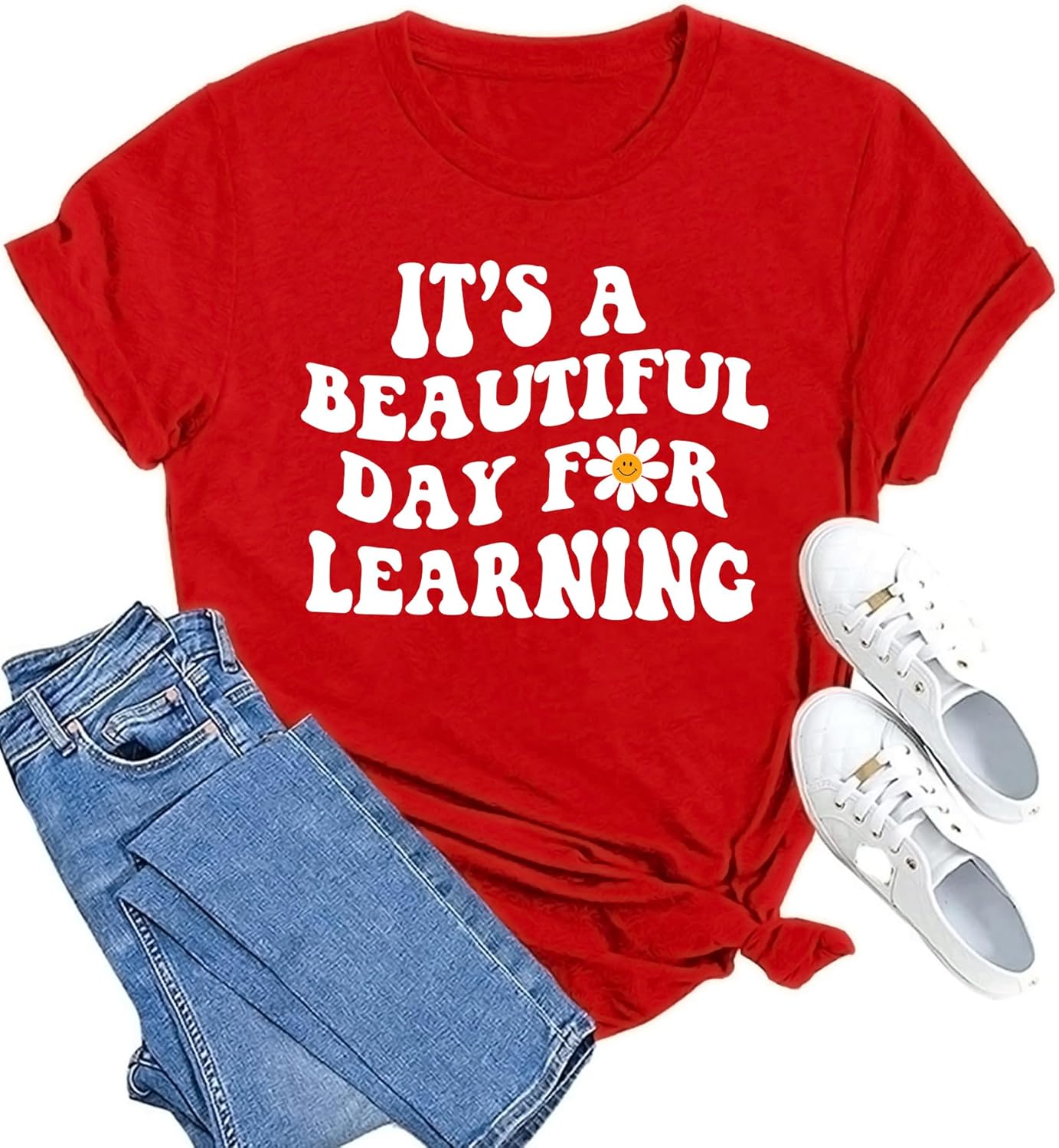 MAIHUN Women Teacher Life Shirt Teacher Gift Short Sleeve Shirts It s a Beautiful Day for Learning - Image 32