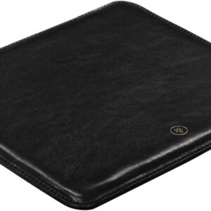 Maxwell Scott - Personalized Mens Womens Luxury Leather Luxury Office Mousepad Mat for Desk - The Aldo - Black
