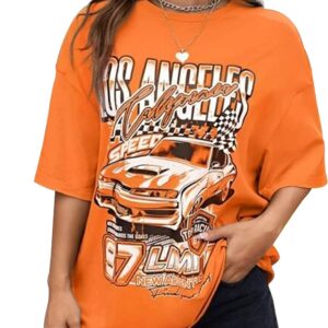 MISSACTIVER Women\u2019s Oversized Graphic Print T-Shirt Cartoon Drop Shoulder Short Sleeve Casual Graphics Tee Shirt