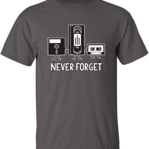 Never Forget Mens Cassette Tape VHS Music Old School Mens Retro Funny T Shirt
