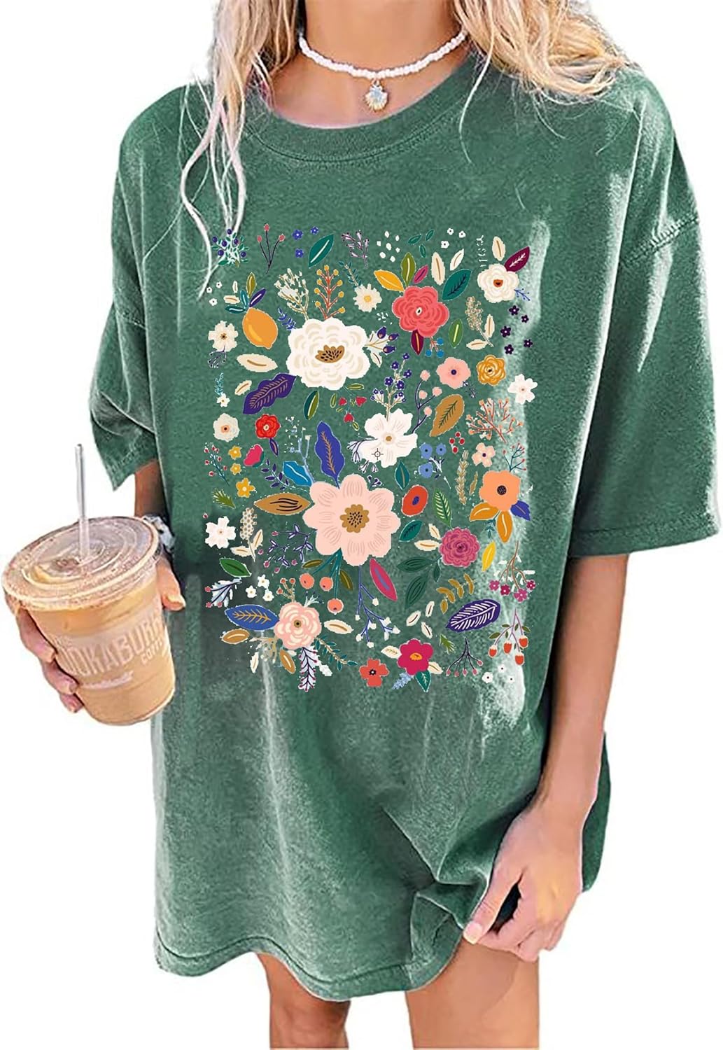 Oversized Graphic Tee Shirt for Women Summer Beach Vacation Clothes Casual Short Sleeve Loose Fit Basic T Shirt Top - Image 16