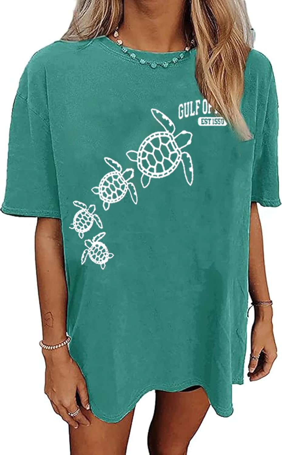 Oversized Graphic Tee Shirt for Women Summer Beach Vacation Clothes Casual Short Sleeve Loose Fit Basic T Shirt Top