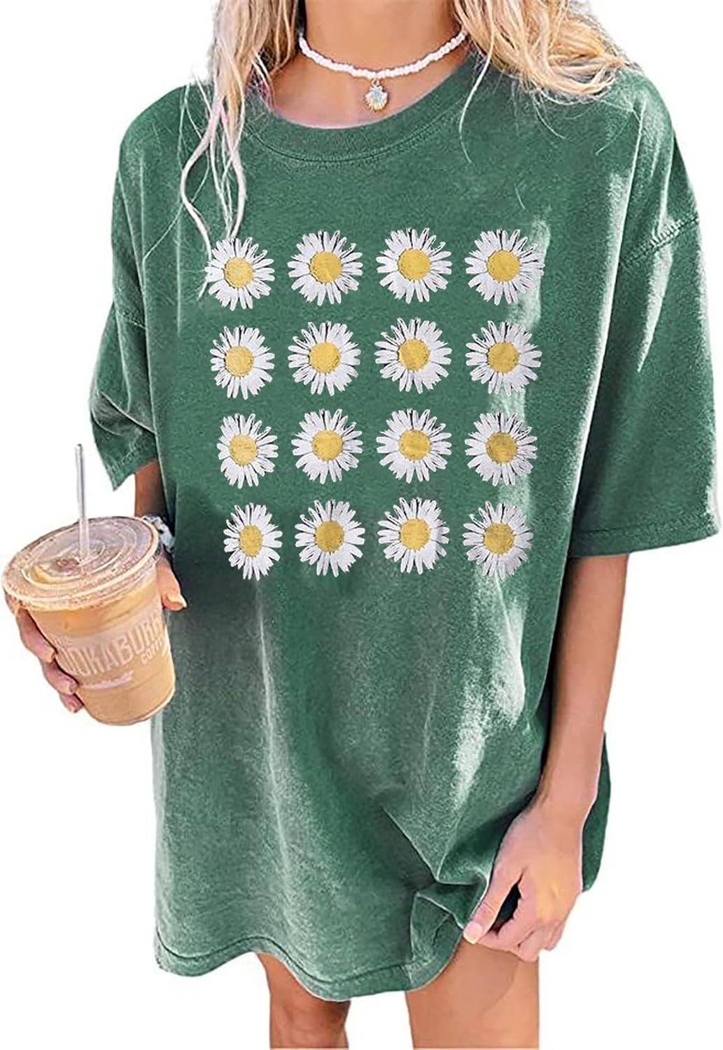 Oversized Graphic Tee Shirt for Women Summer Beach Vacation Clothes Casual Short Sleeve Loose Fit Basic T Shirt Top - Image 6